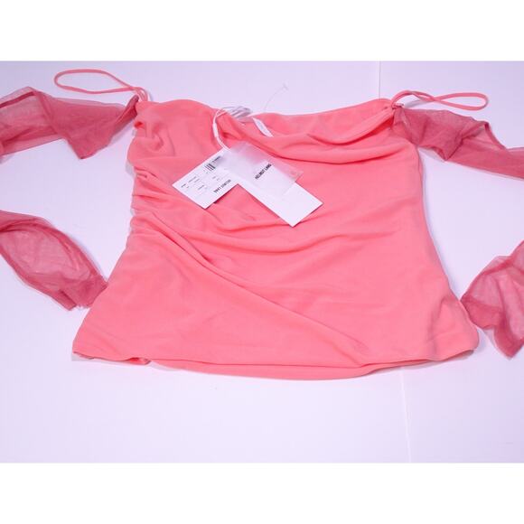 Helmut Lang Women's Sheer Sleeveless Tube Top Coral S NWT 295.00 - Picture 7 of 8
